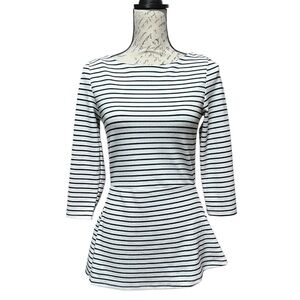 WHBM 3/4 Sleeve White & Black Stripe Tunic Size XS
